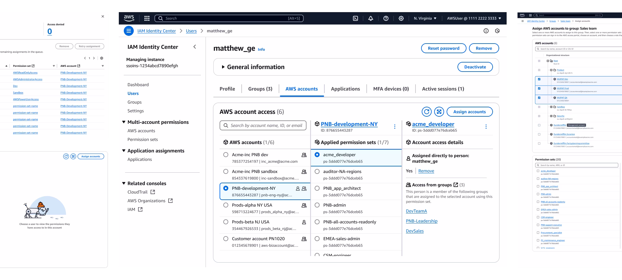 editorial layout of interfaces used to manage user permissions in AWS