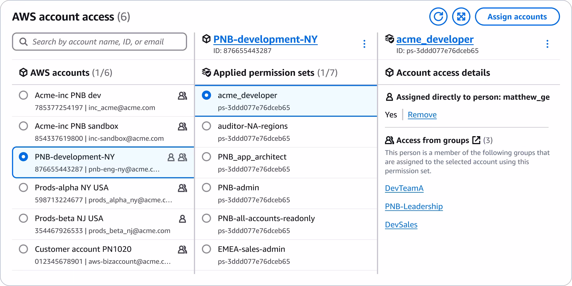 UI container used AWS user permissions