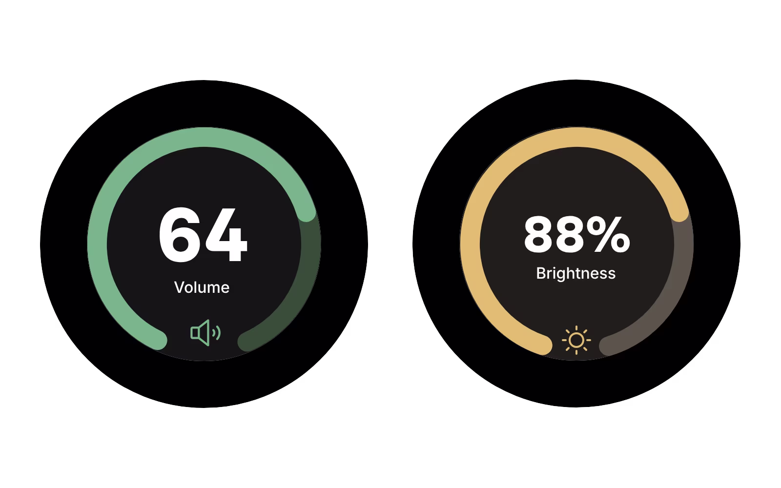 UI of volume knob showing current volume